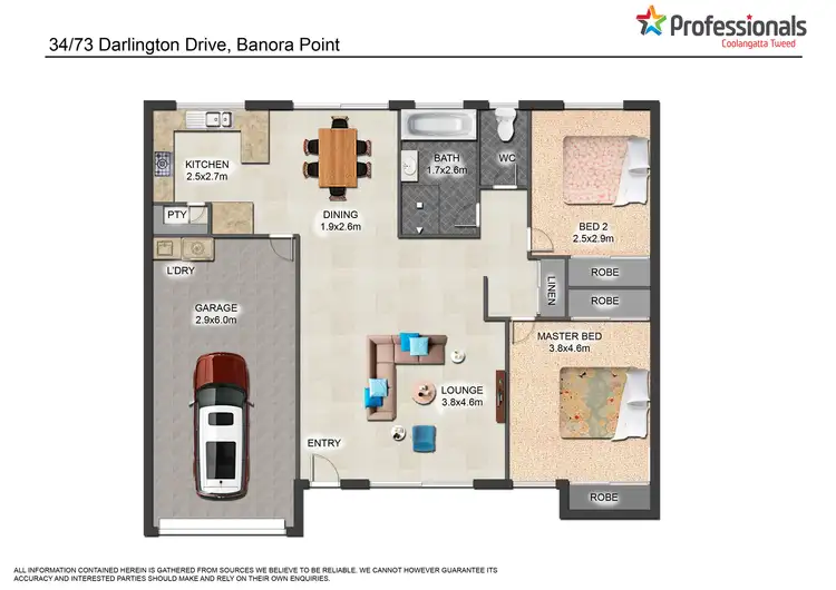 Floorplan of Homely villa listing, 34/73 Darlington Drive, Banora Point NSW 2486