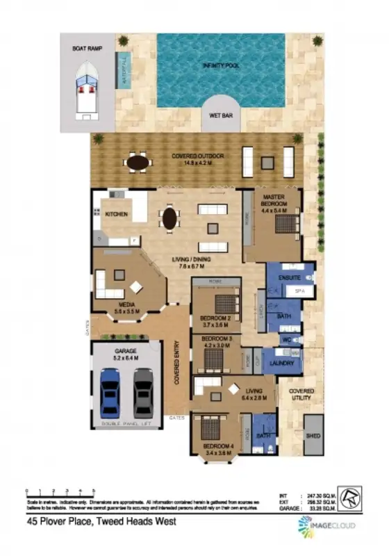 Floorplan of Homely house listing, 45 Plover  Place, Tweed Heads West NSW 2485