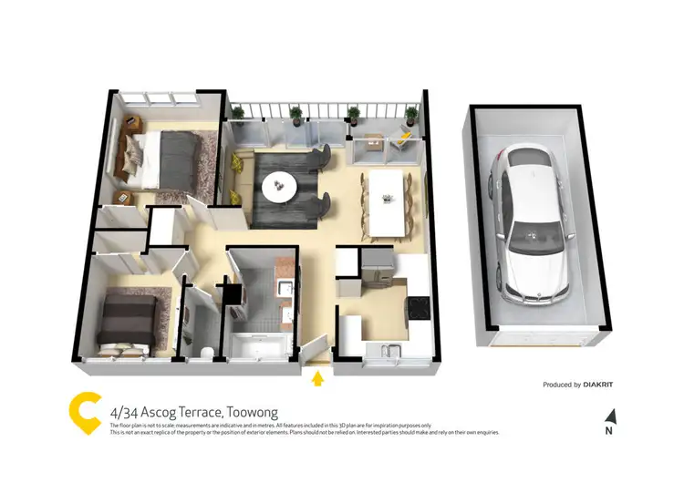 Floorplan of Homely unit listing, 4/34 Ascog Terrace, Toowong QLD 4066