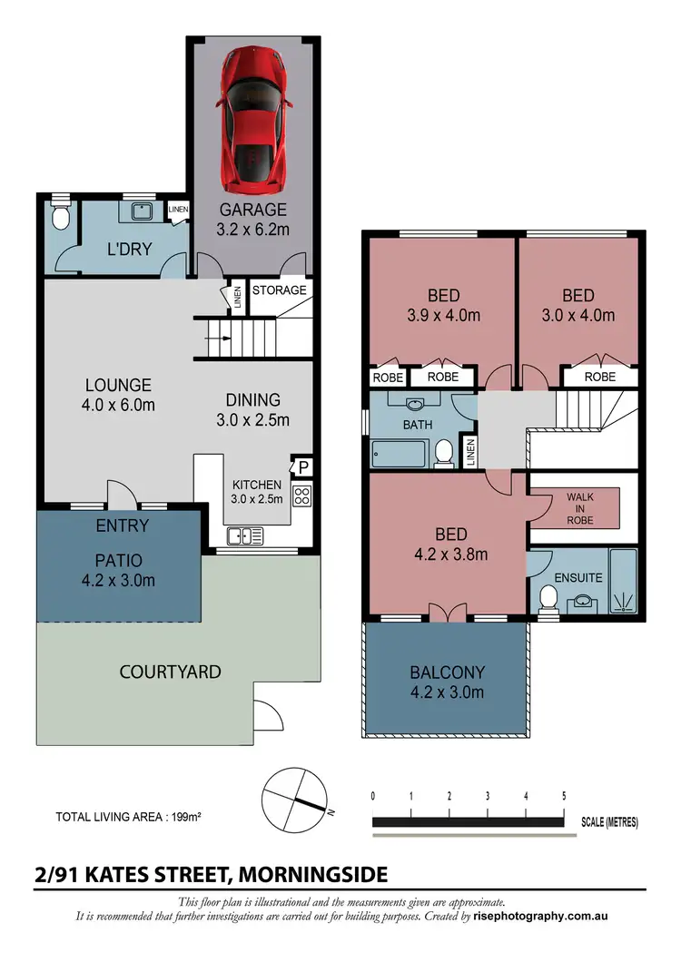 Floorplan of Homely townhouse listing, 2/91 Kates Street, Morningside QLD 4170