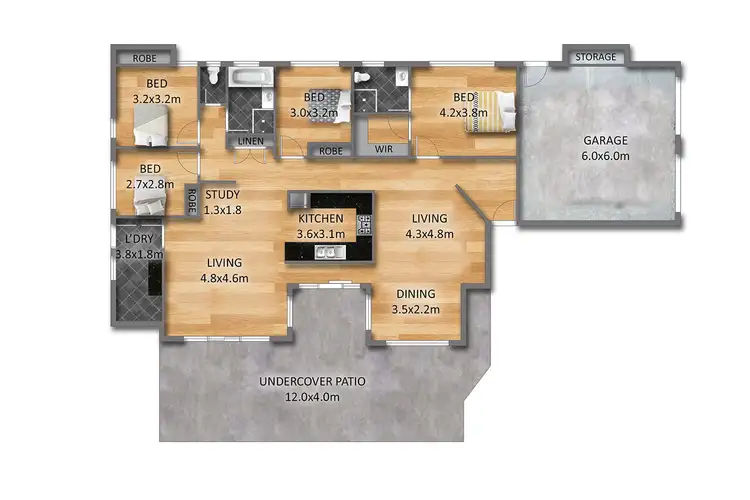Floorplan of Homely house listing, 6 Windrush Street, Carina QLD 4152