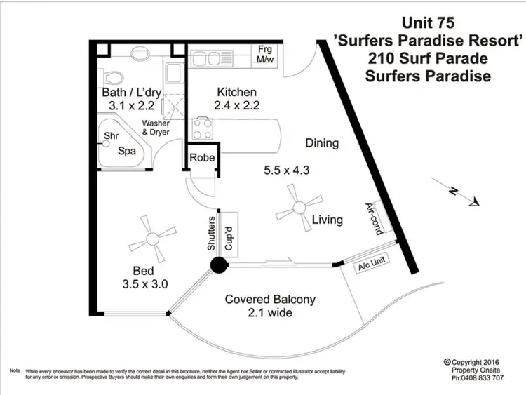 Floorplan of Homely apartment listing, 75/210-218 Surf Parade, Surfers Paradise QLD 4217