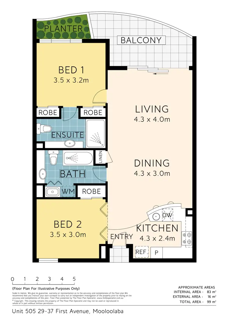 Floorplan of Homely unit listing, 505/29-37 First Avenue, Mooloolaba QLD 4557