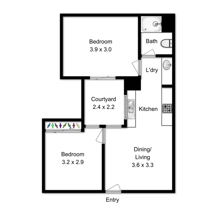 Floorplan of Homely unit listing, 460 Ann St, Brisbane City QLD 4000