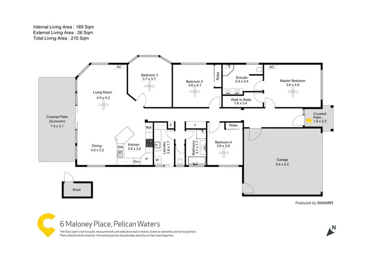 Floorplan of Homely house listing, 6 Maloney Place, Pelican Waters QLD 4551