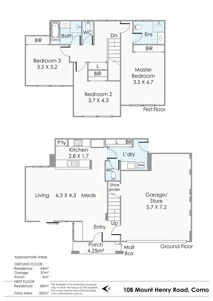 Floorplan of Homely townhouse listing, 10 Mount Henry Road, Como WA 6152