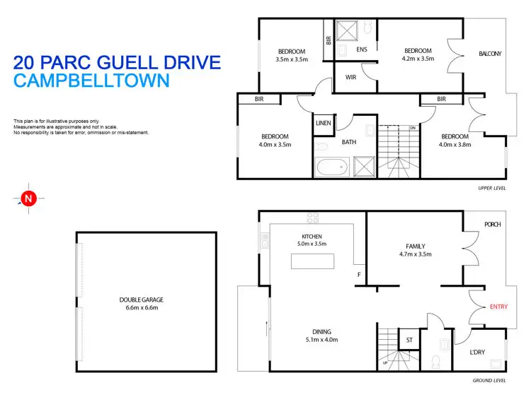 Floorplan of Homely house listing, 20 Parc Guell Ave, Campbelltown NSW 2560