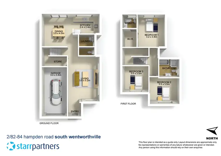Floorplan of Homely townhouse listing, 2/82-84 Hampden Road, South Wentworthville NSW 2145