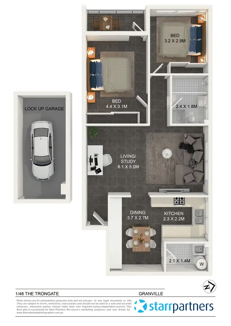 Floorplan of Homely unit listing, 1/46 The Trongate, Granville NSW 2142