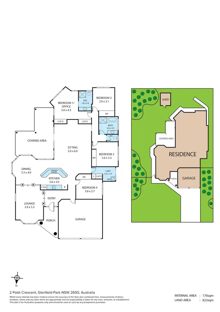 Floorplan of Homely house listing, 2 Paldi Crescent, Glenfield Park NSW 2650