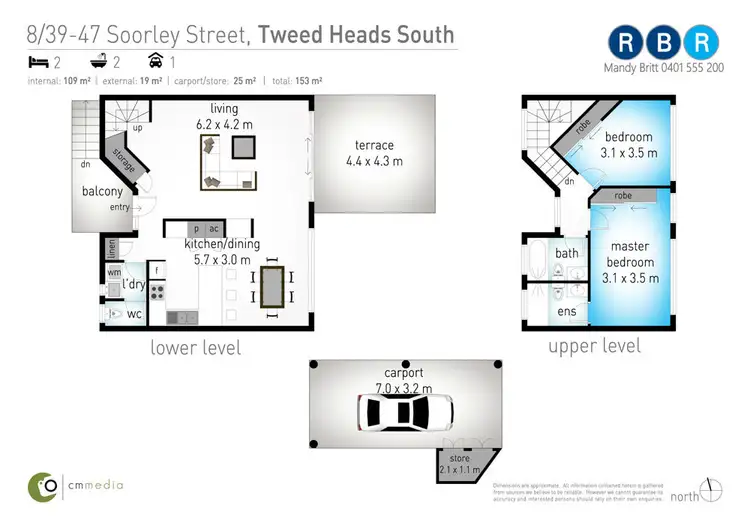 Floorplan of Homely townhouse listing, 8/39-47 Soorley Street, Tweed Heads South NSW 2486