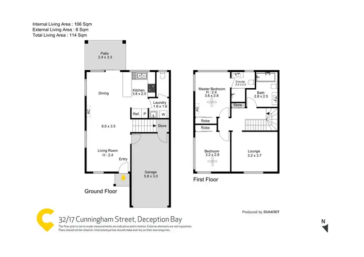 Floorplan of Homely townhouse listing, 32/17 Cunningham Street, Deception Bay QLD 4508