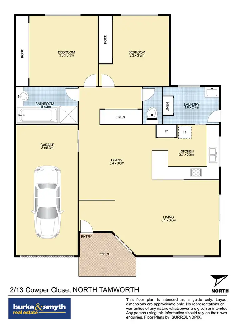 Floorplan of Homely unit listing, 2/13 Cowper Close, Tamworth NSW 2340