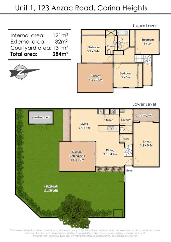 Floorplan of Homely townhouse listing, 1/123 Anzac Road, Carina Heights QLD 4152