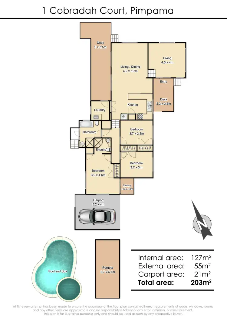 Floorplan of Homely rural property listing, 1 Cobradah Court, Pimpama QLD 4209