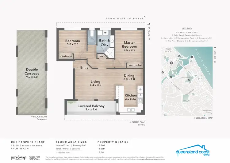 Floorplan of Homely unit listing, 18/66 Sarawak Avenue, Palm Beach QLD 4221