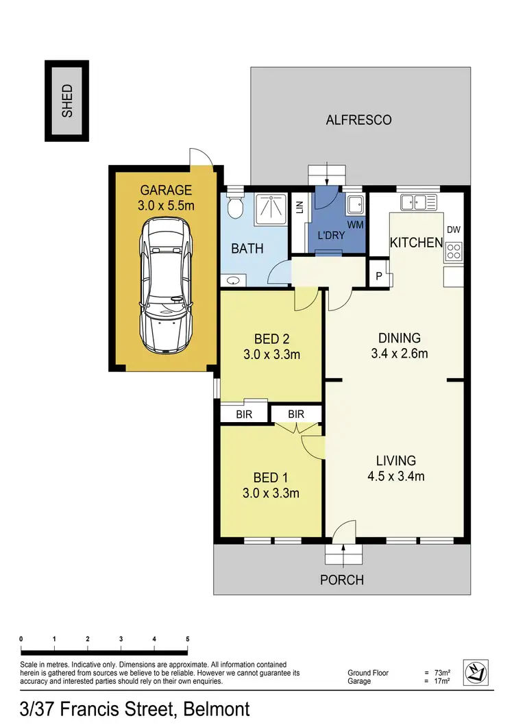 Floorplan of Homely unit listing, 3/37 Francis Street (entry via Mitchell Street), Belmont VIC 3216