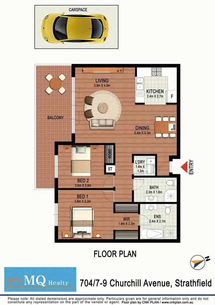 Floorplan of Homely apartment listing, 704/7-9 Churchill Avenue, Strathfield NSW 2135