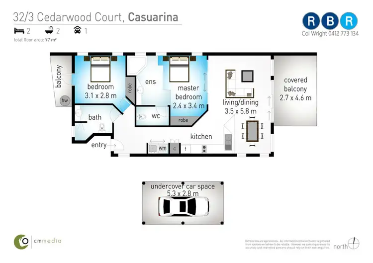 Floorplan of Homely unit listing, 32/3 Cedarwood Court, Casuarina NSW 2487