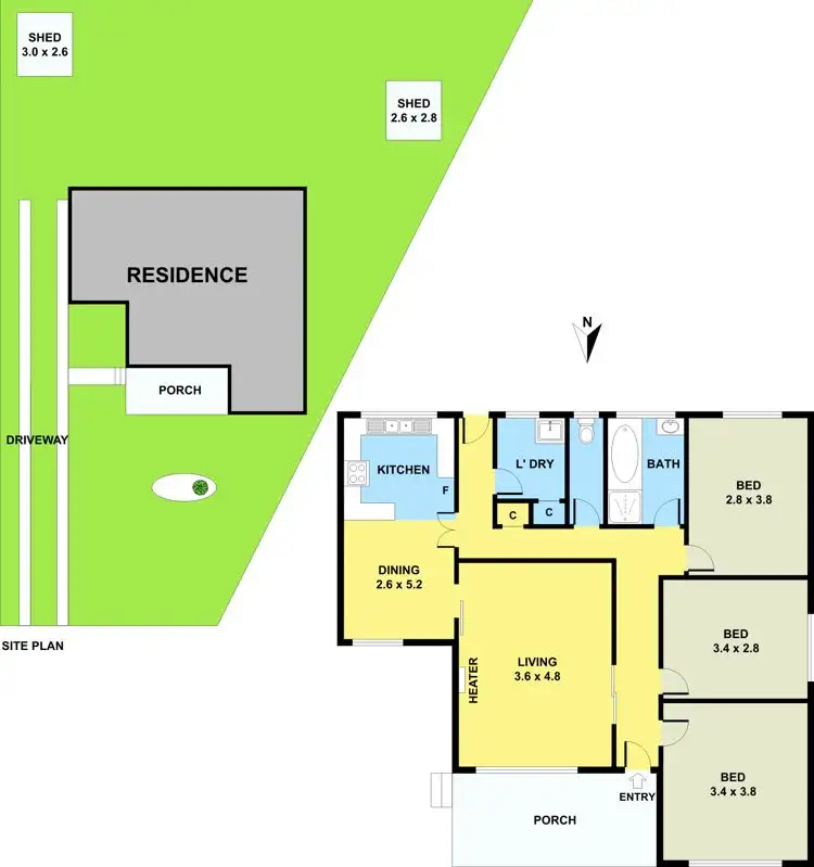 Floorplan of Homely house listing, 6 Montague Court, Dandenong VIC 3175