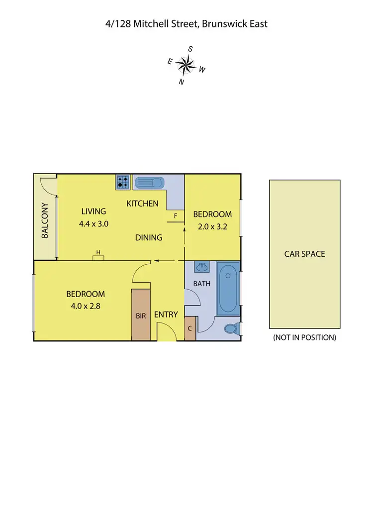 Floorplan of Homely apartment listing, 4/128 Mitchell Street, Brunswick East VIC 3057