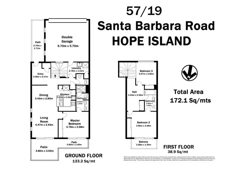 Floorplan of Homely townhouse listing, 57/19 Santa Barbara Road, Hope Island QLD 4212