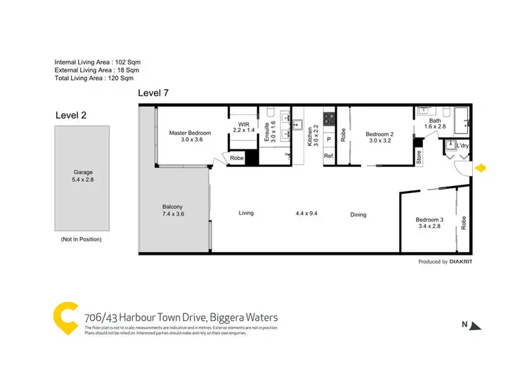 Floorplan of Homely apartment listing, 706/43 Harbour Town Drive, Biggera Waters QLD 4216