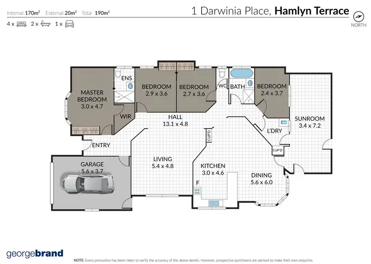 Floorplan of Homely house listing, 1 Darwinia Place, Hamlyn Terrace NSW 2259