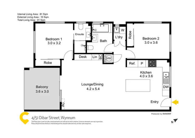 Floorplan of Homely unit listing, 4/51 Dibar Street, Wynnum QLD 4178