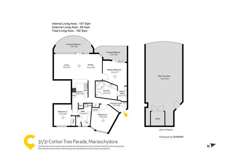 Floorplan of Homely unit listing, 31/31 Cotton Tree Parade, Maroochydore QLD 4558