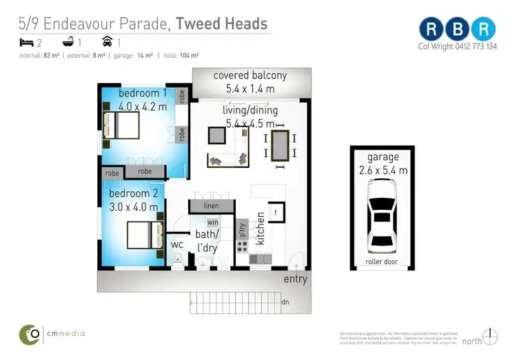 Floorplan of Homely unit listing, 5/9 Endeavour Parade, Tweed Heads NSW 2485