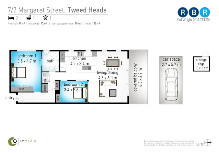 Floorplan of Homely unit listing, 7/7 Margaret Street, Tweed Heads NSW 2485