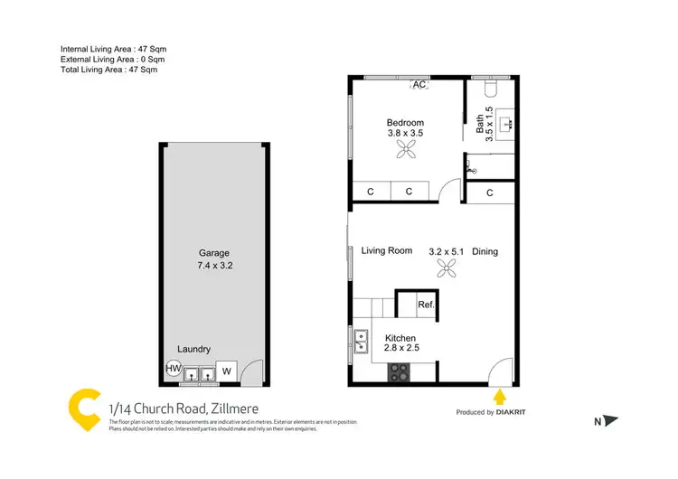Floorplan of Homely unit listing, 1/14 Church Road, Zillmere QLD 4034