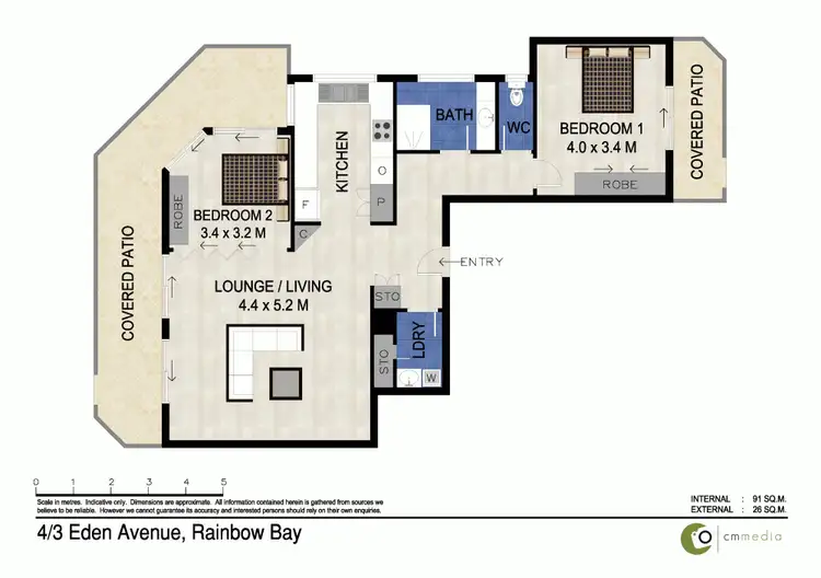 Floorplan of Homely unit listing, 4/3 Eden Avenue (4/9 Petrie), Rainbow Bay QLD 4225