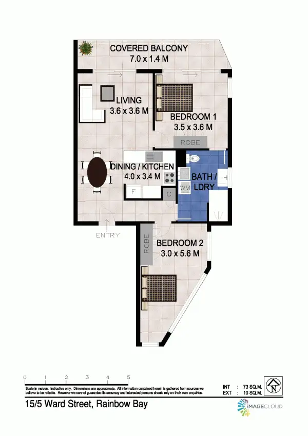 Floorplan of Homely unit listing, 15/3-5 Ward Street, Rainbow Bay QLD 4225
