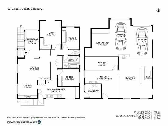 Floorplan of Homely house listing, 22 Angela St, Salisbury QLD 4107