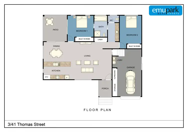 Floorplan of Homely semi-detached listing, 3/43 Thomas Street, Emu Park QLD 4710