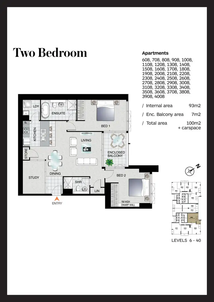 Floorplan of Homely apartment listing, 3108/2 Como Crescent, Southport QLD 4215