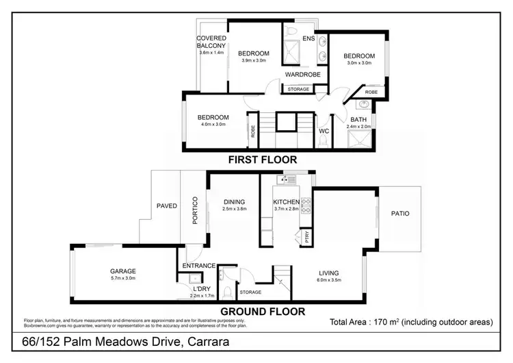 Floorplan of Homely townhouse listing, 66/152 Palm Meadows Drive, Carrara QLD 4211
