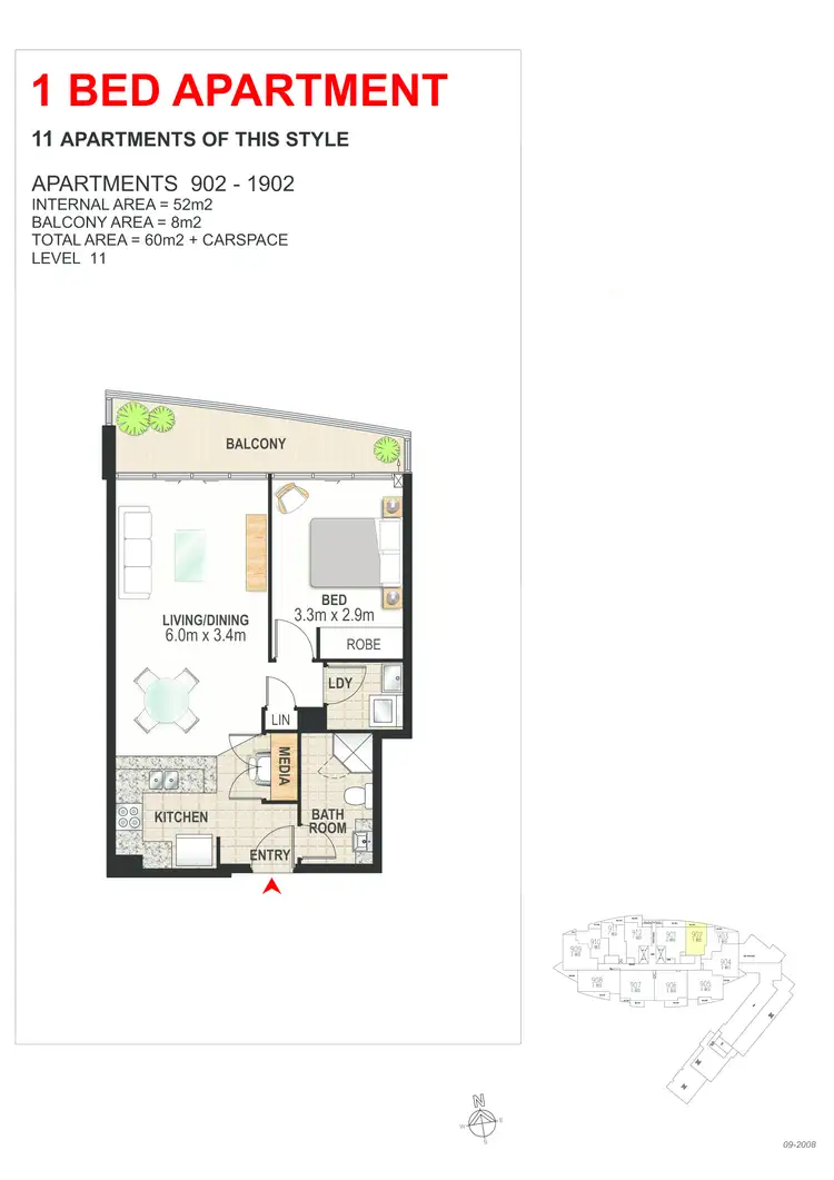 Floorplan of Homely apartment listing, 1902/2 Aqua Street, Southport QLD 4215