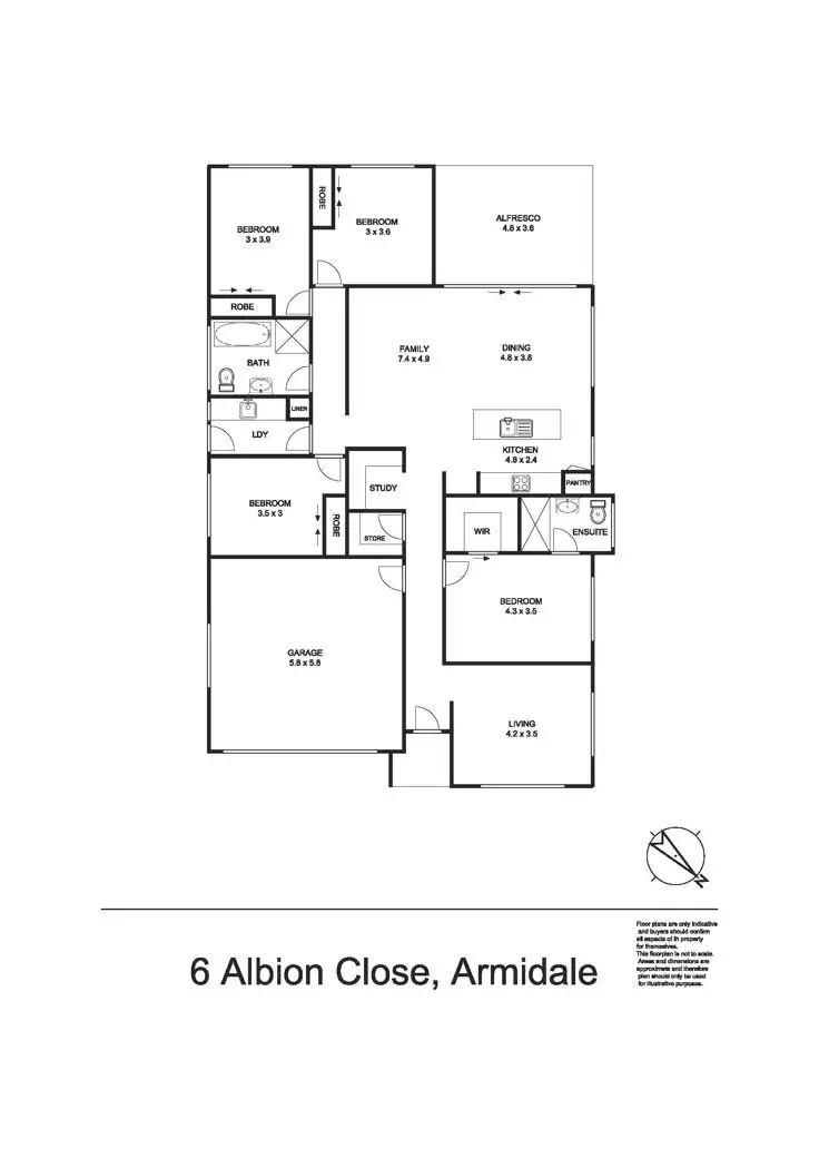 Floorplan of Homely house listing, 6 Albion Close, Armidale NSW 2350