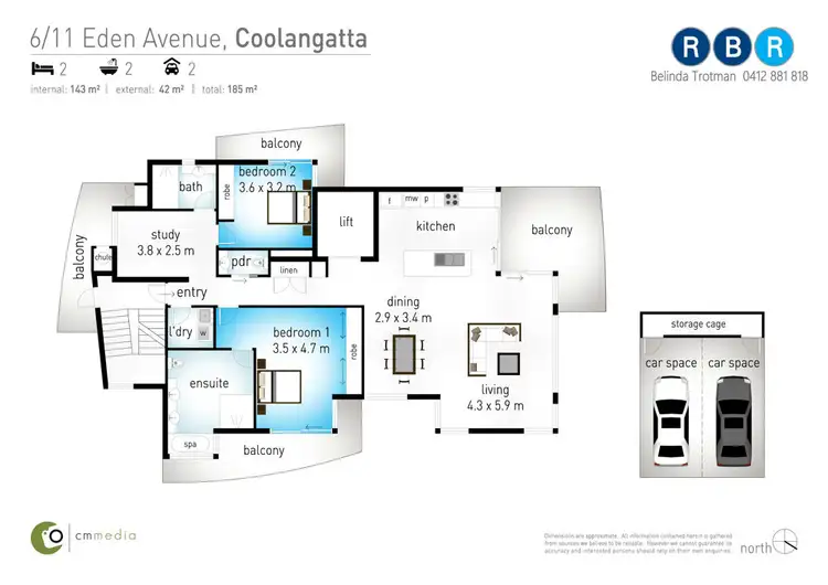 Floorplan of Homely apartment listing, 6/11 Eden Avenue, Rainbow Bay QLD 4225