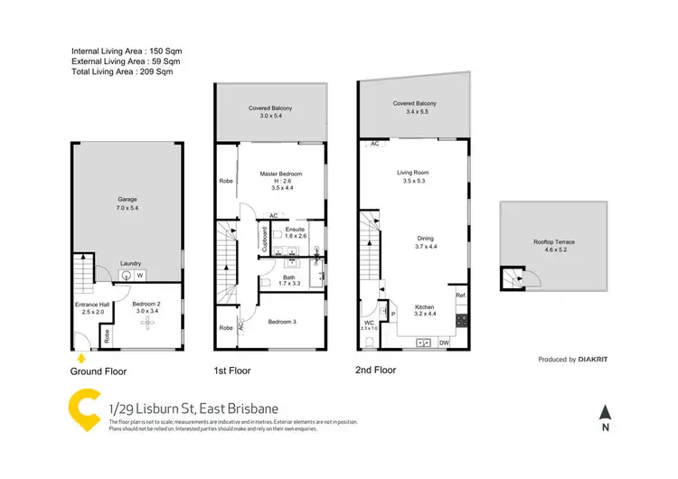 Floorplan of Homely townhouse listing, 1/29 Lisburn Street, East Brisbane QLD 4169
