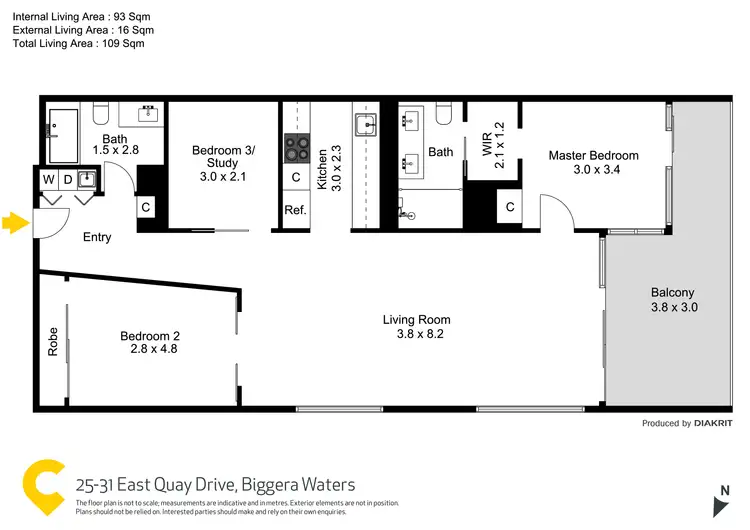 Floorplan of Homely apartment listing, 11101/25-31 East Quay Drive, Biggera Waters QLD 4216