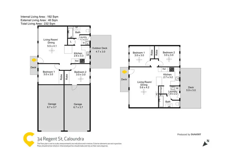 Floorplan of Homely semi-detached listing, 34 Regent Street, Caloundra QLD 4551