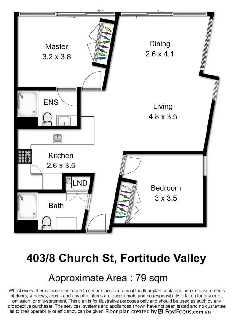 Floorplan of Homely unit listing, 403/8 Church Street, Fortitude Valley QLD 4006
