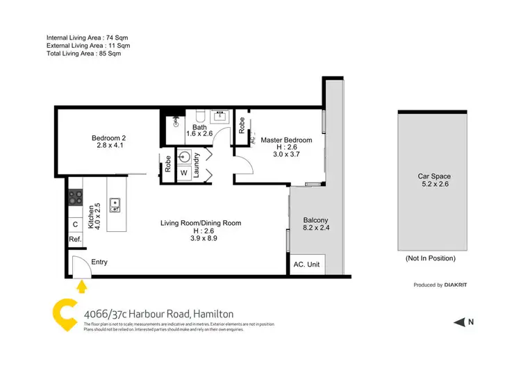 Floorplan of Homely unit listing, 4066/37c Harbour Road, Hamilton QLD 4007