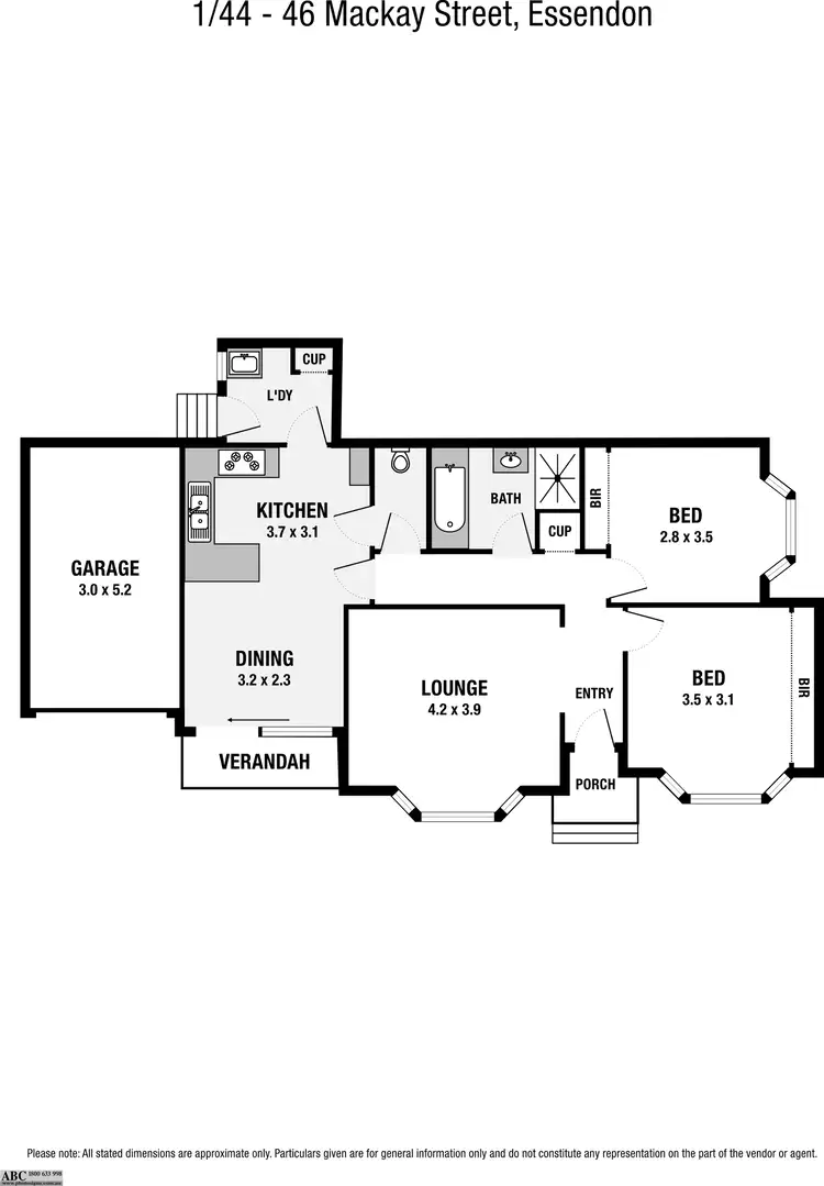 Floorplan of Homely unit listing, 1/44-46 Mackay Street, Essendon VIC 3040