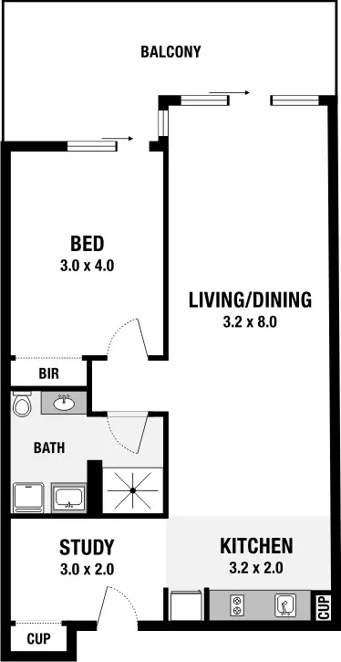 Floorplan of Homely apartment listing, 304/19 Pentridge Boulevard, Coburg VIC 3058