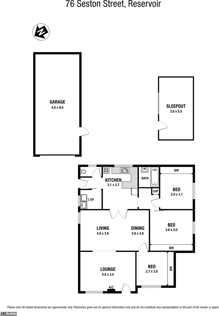 Floorplan of Homely house listing, 76 Seston Street, Reservoir VIC 3073